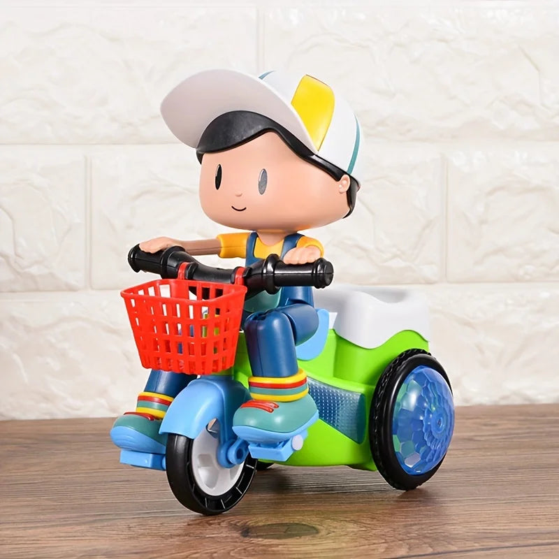 Robots jouets pour enfants, voitures de cascade rotatives, tricycles électriques dansants, motos pour enfants, jouets de dessin animé, jouets interactifs avec musique et lumière