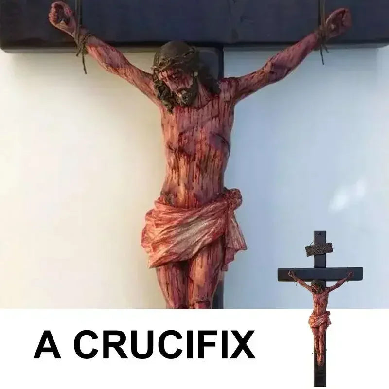 Statue de Jésus en résine, 20 cm, crucifix mural, décoration de maison, de chambre, d'église, décoration murale à suspendre pour fête
