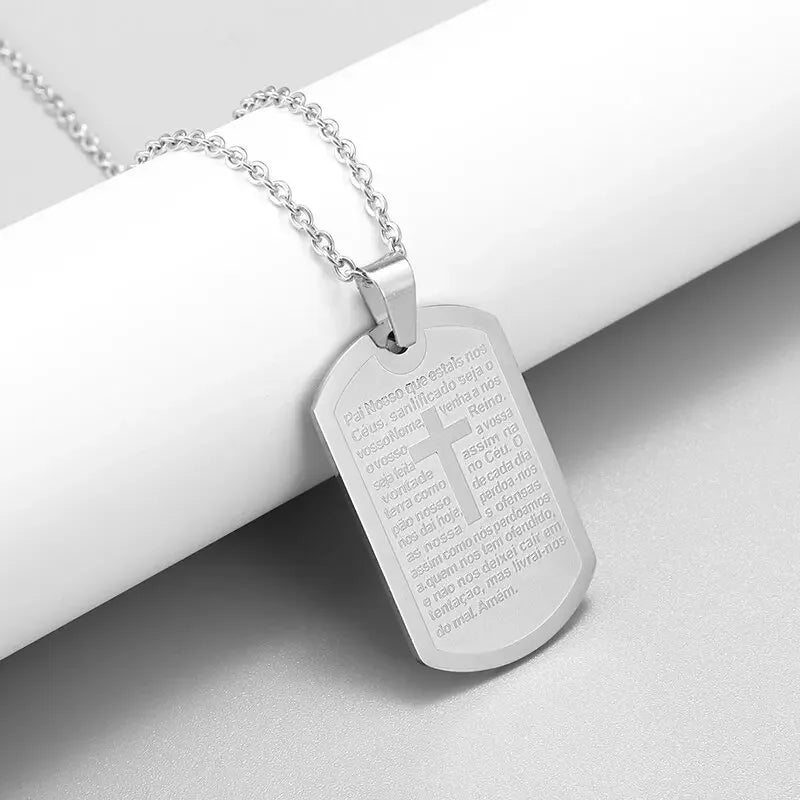 Collier pendentif croix de Saint Benoît Jésus pour hommes et femmes, amulette religieuse chrétienne catholique en acier inoxydable