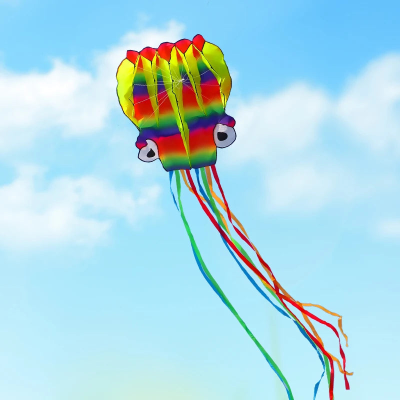 Cerf-volant géant en forme de pieuvre 3D, 5 m, avec ligne de pneu de 100 m, cerfs-volants géants en forme de pieuvre, jouets d'extérieur pour adultes