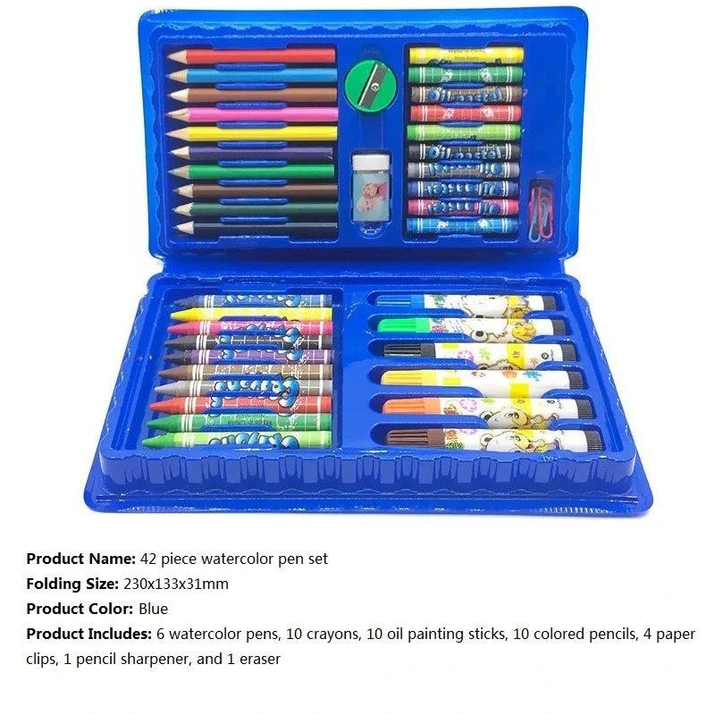 Ensemble complet de pinceaux pour enfants, 42/68/86/150/168/208 pièces, crayons aquarelle avec planche à dessin, fournitures artistiques pour enfants, cadeaux