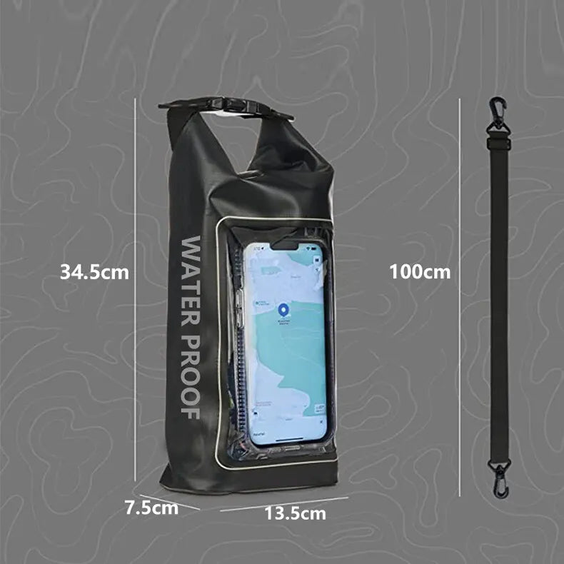 Sac étanche 2 L avec écran tactile pour randonnée, rafting, surf, kayak, sports de plein air, équipement de camping, XA394Q