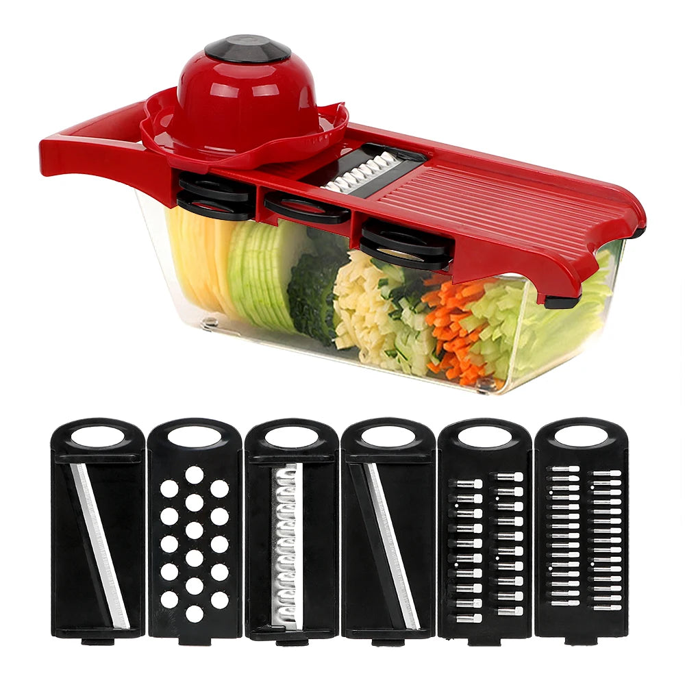 Ensemble d'ustensiles de cuisine pour coupe-fruits, râpe à 6 lames, mandoline à légumes, multifonction