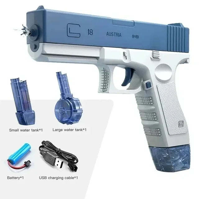 Jouet de jeu aquatique d'été, pistolet à eau à tir continu entièrement automatique, pistolet à eau électrique Shark, pistolet à eau de grande capacité