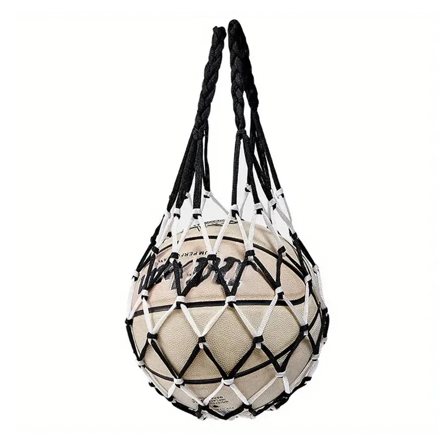 Sac de filet de basket-ball en filet tissé épais, sac de rangement de basket-ball en nylon durable, sac de filet d'entraînement pour toutes sortes de balles