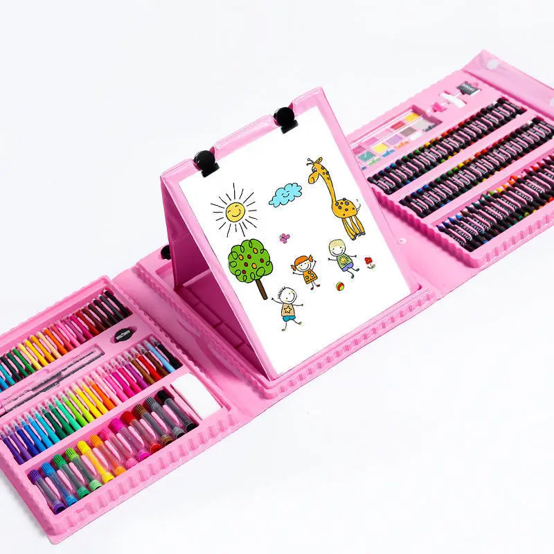 Ensemble complet de pinceaux pour enfants, 42/68/86/150/168/208 pièces, crayons aquarelle avec planche à dessin, fournitures artistiques pour enfants, cadeaux
