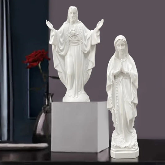 Statue de la Vierge Marie, religieuse catholique, Notre-Dame de Lourdes, statue de la Mère de Dieu, figurines en résine, décoration de bureau, Jésus