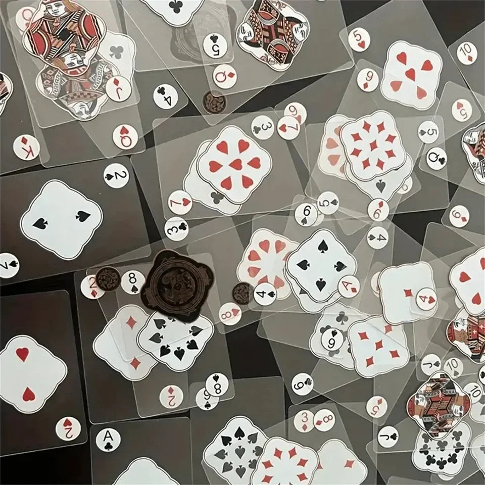 Jeu de cartes à jouer en PVC transparent et étanche pour poker et jeux de cartes avec boîte durable, idéal pour le blackjack et l'euchr