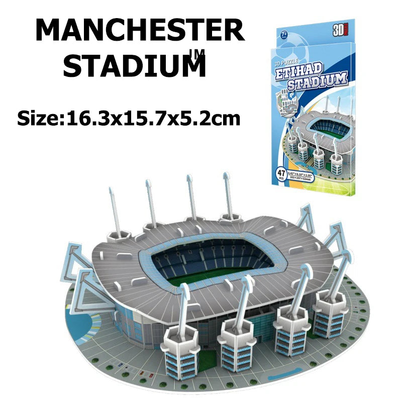 Terrain de football miniature 3D, puzzle à faire soi-même, stades de renommée mondiale, modèles de jeux de football, jouets périphériques, cadeaux d'anniversaire pour fans, DDJ