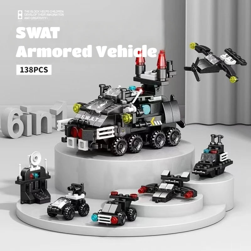 Puzzle Lego compatible avec char militaire, fusée, robot, dinosaure, véhicule blindé, avion de chasse, jouets d'assemblage pour garçons et enfants, cadeaux