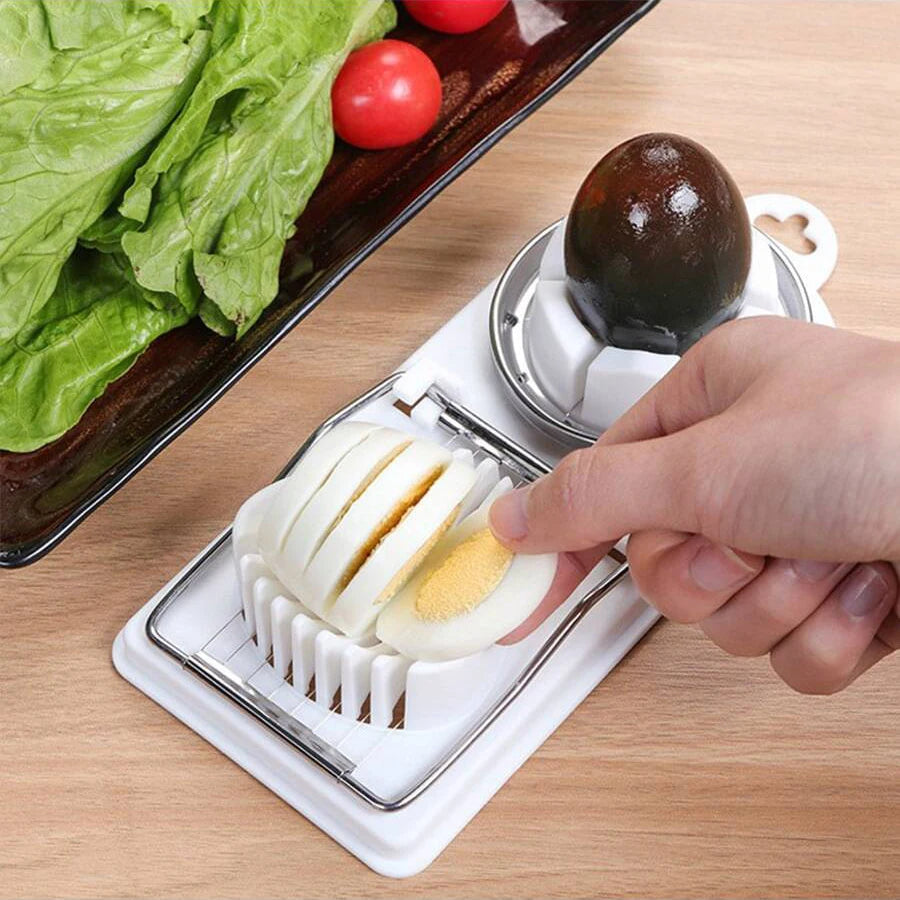 Coupe-œufs multifonctionnel avec base en PP et fil d'acier inoxydable 2 en 1, pour suspendre les œufs. Accessoires de cuisine de haute qualité.