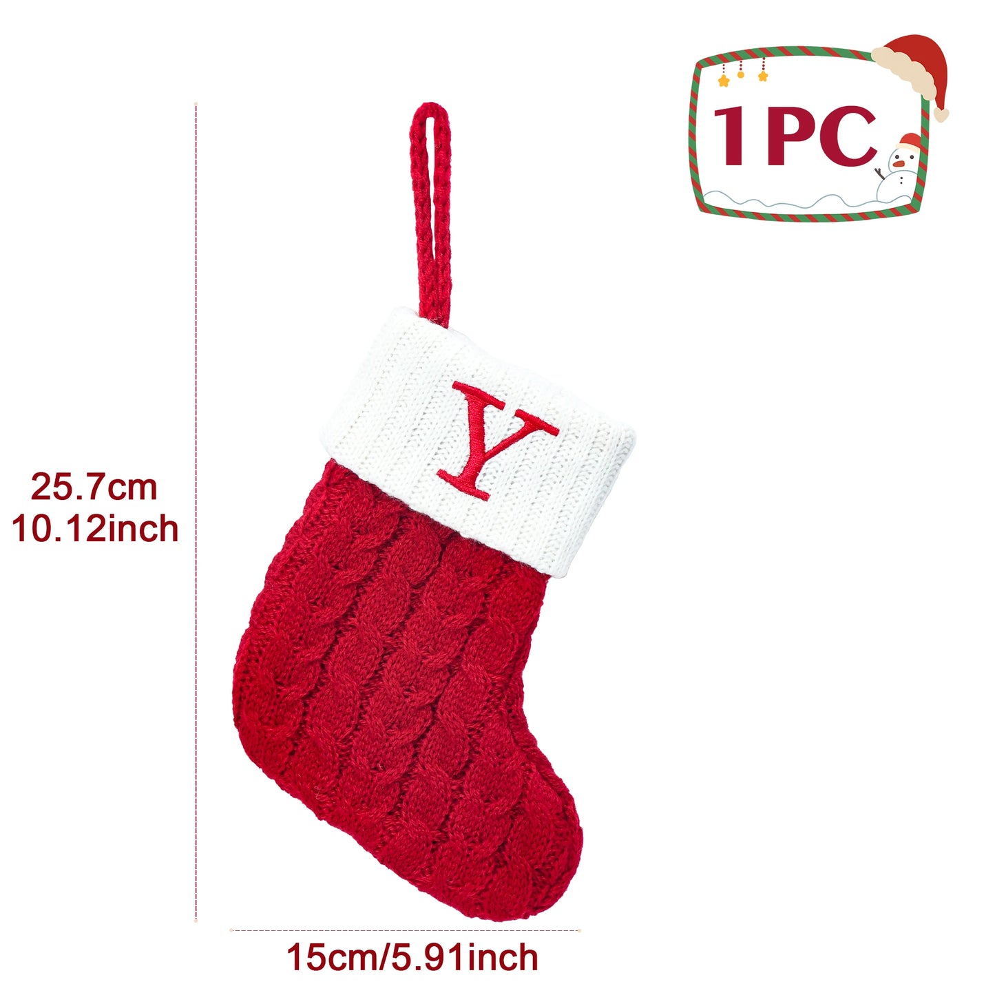 Chaussettes de Noël tricotées avec flocons de neige et lettres, décoration de Noël 2025 pour la maison, ornement pour sapin de Noël, cadeau pour Noël 2026