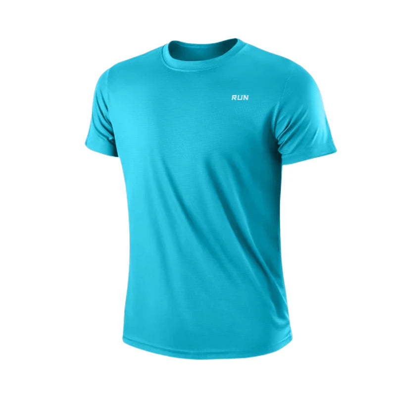 T-shirt à manches courtes et col rond pour homme, séchage rapide, léger, évacuant l'humidité, idéal pour la gym, la course à pied, l'entraînement et le sport