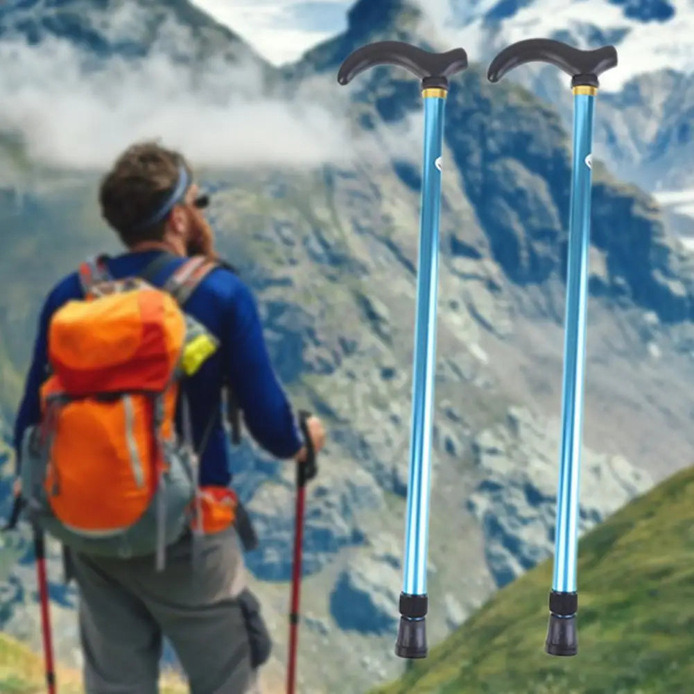 Bâton de marche 2 sections longueur béquille antidérapante canne de randonnée bâton de trekking en alliage d'aluminium canne de randonnée robuste bâton de trekking