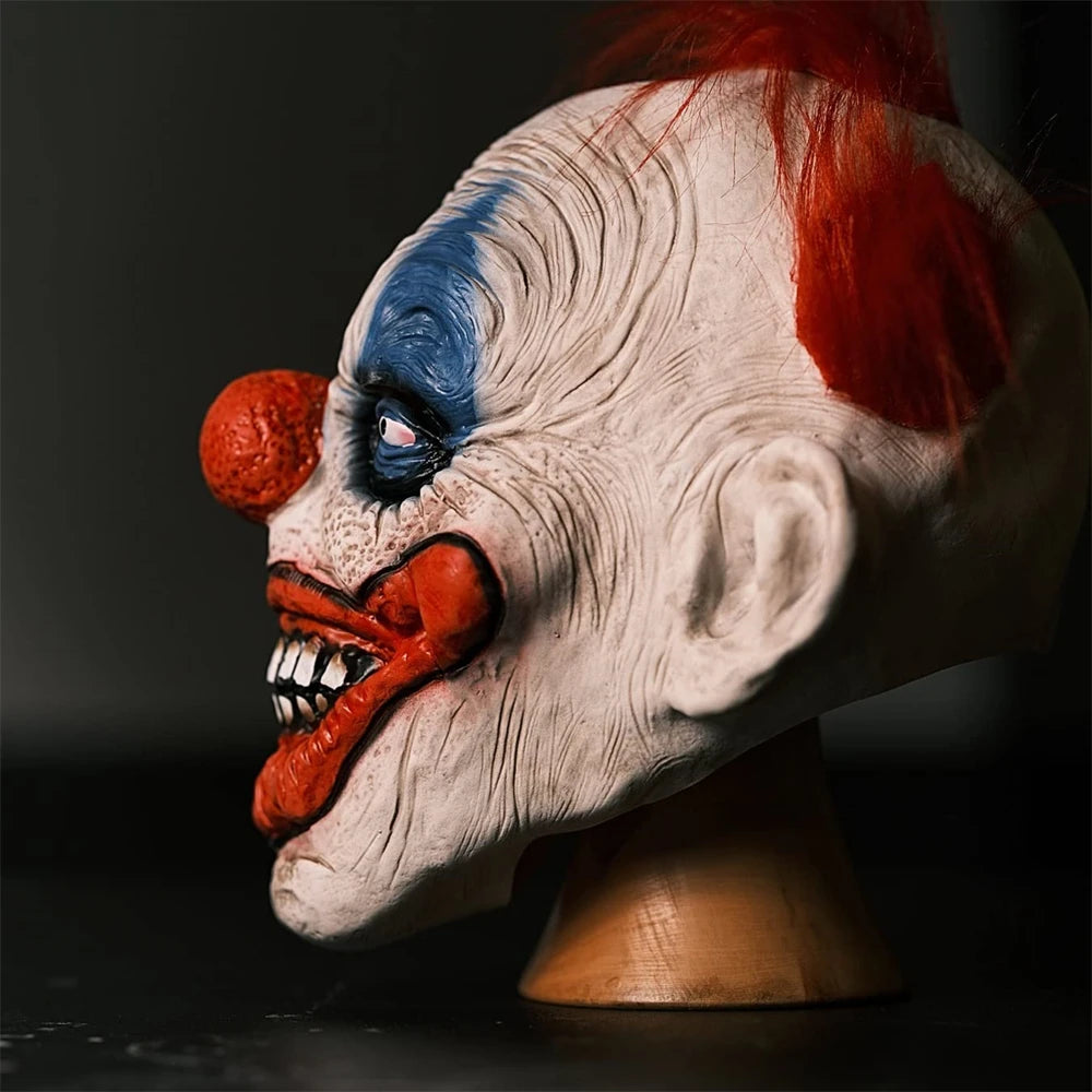 Masque de clown amusant pour Halloween, déguisement d'horreur, masque en latex, masque de farce, parc d'attractions, maison hantée, cosplay