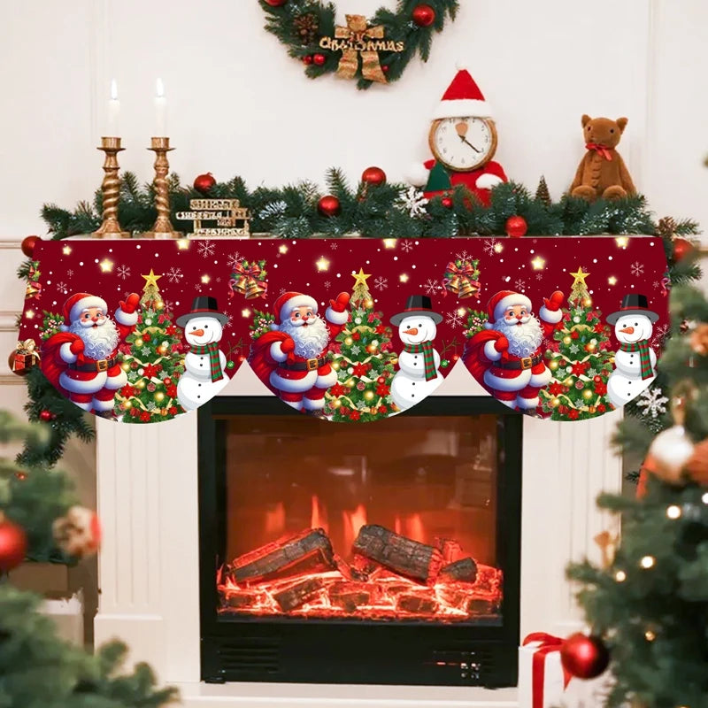 Décorations de Noël pour cheminée, écharpe, Père Noël, bonhomme de neige, nappe, décorations de Noël pour la maison, cadeaux de Noël 2025, Nouvel An 2026