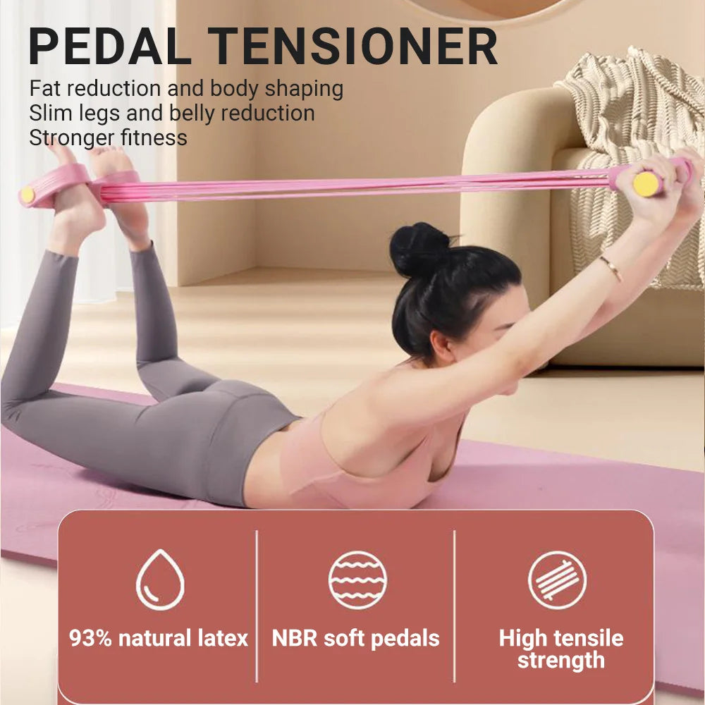 Bande de résistance multifonction à 6 tubes, corde de tension, bandes de fitness, pédale de yoga élastique à 6 tubes pour exercices sportifs en salle de sport