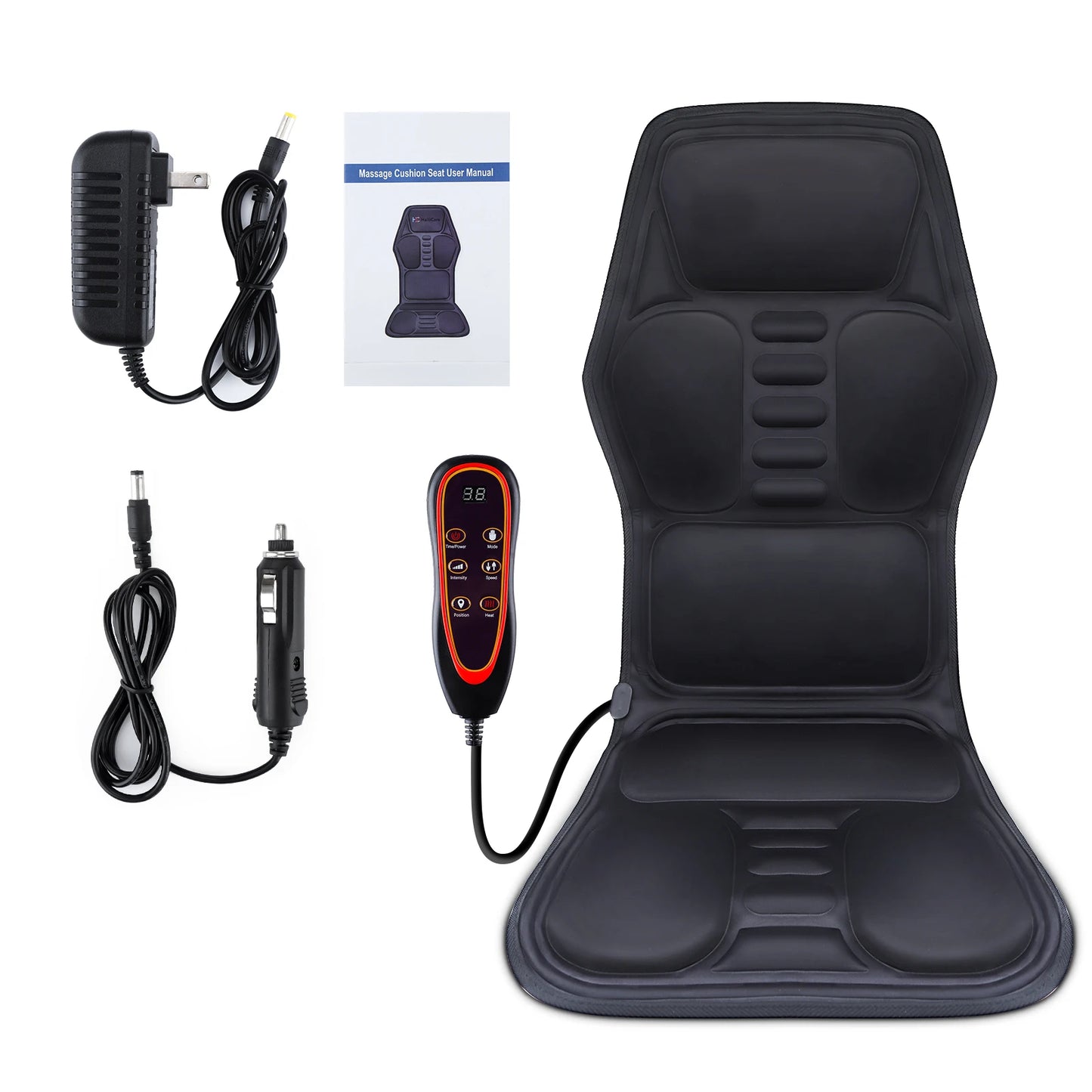 Masseur électrique pour le dos, coussin de massage infrarouge pour tout le corps, chauffant, vibrateur, pour voiture, maison, bureau, lombaire, cou, matelas, chaise