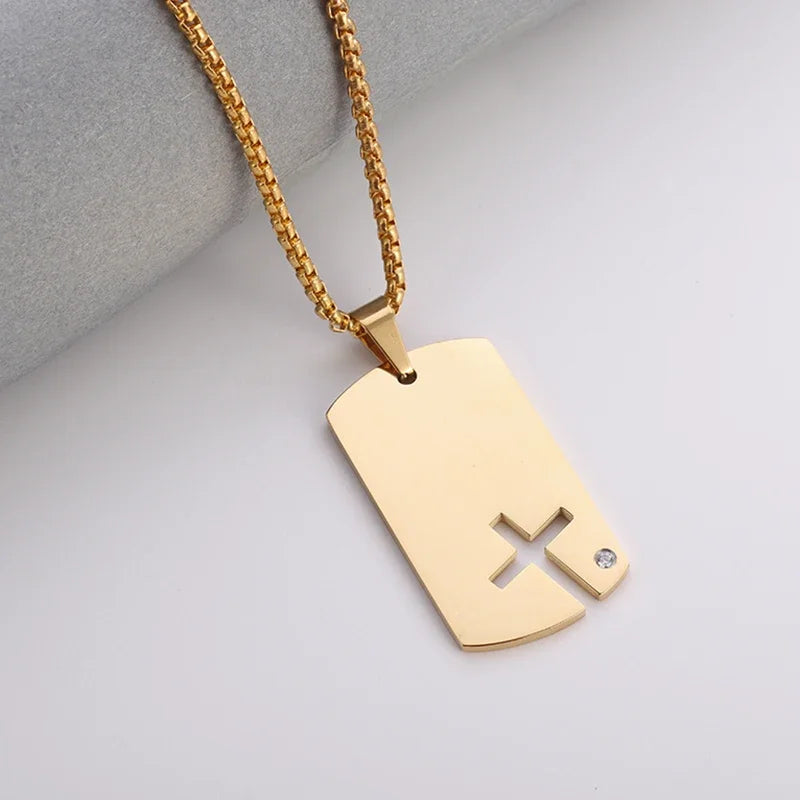 Collier pendentif croix de Saint Benoît Jésus pour hommes et femmes, amulette religieuse chrétienne catholique en acier inoxydable