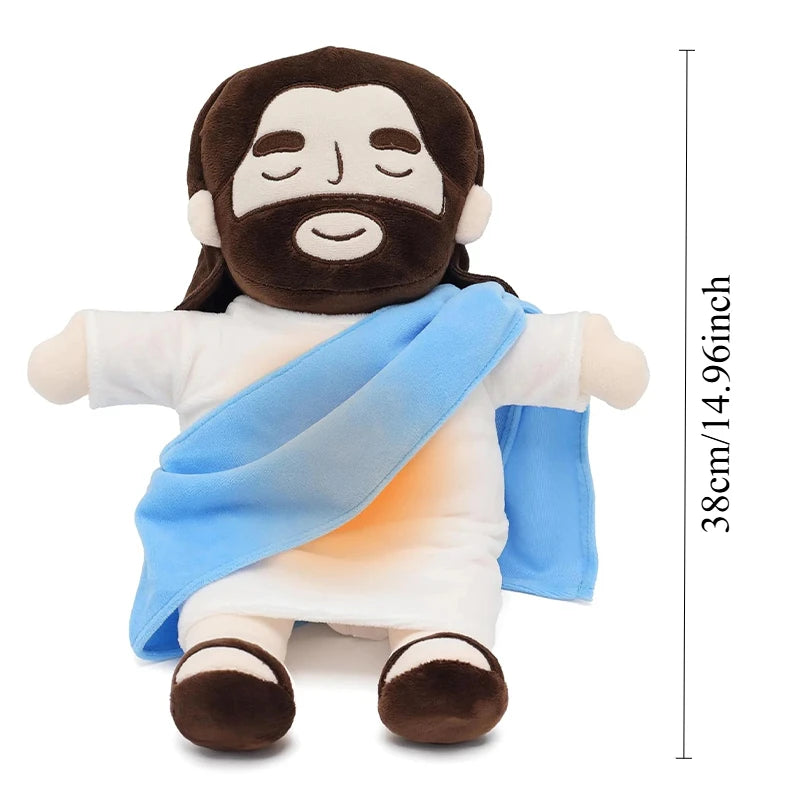 Soothing Breathing Jesus Plush Doll Ornaments Four-gear Adjustment Children Music Sleep Companion Christmas Toy Decoration Gifts