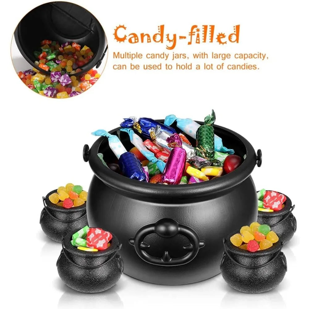 Grand chaudron de sorcière pour décoration d'Halloween, centres de table pour fêtes irlandaises, porte-bonbons, décorations d'Halloween
