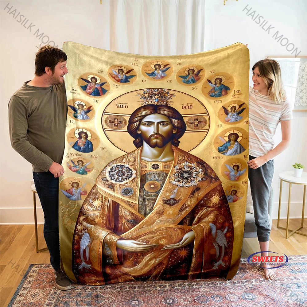 Couverture Jésus et les douze apôtres, cadeaux spirituels pour femmes, maman, fête des mères, catholique, foi, Dieu, guérison, prière