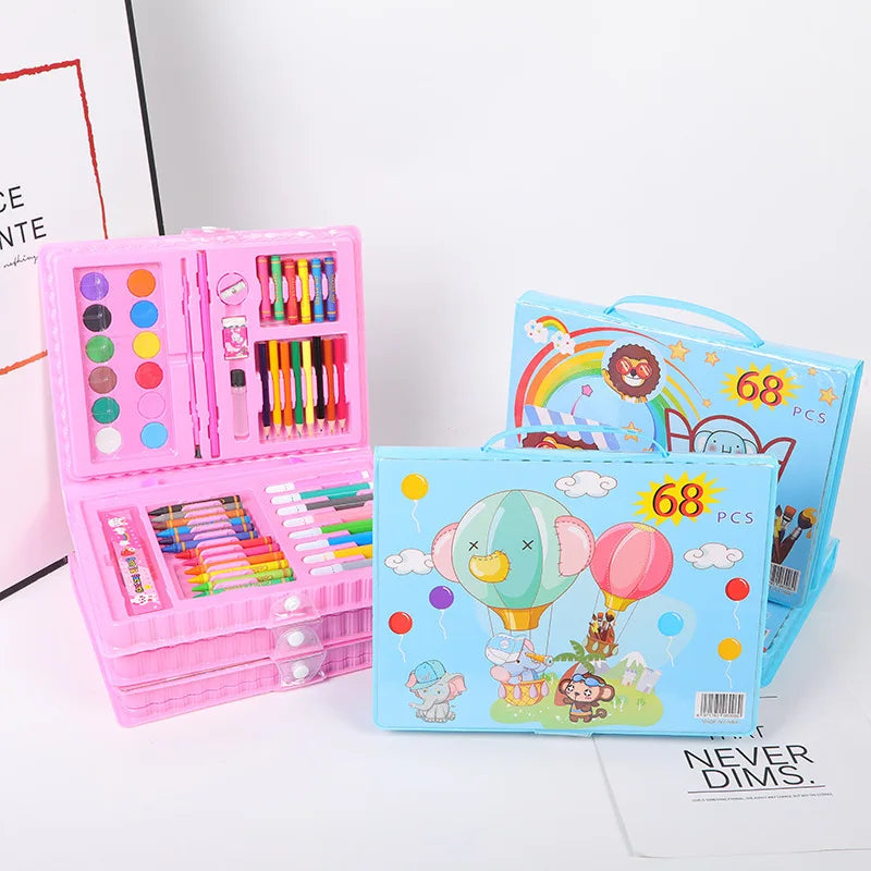 Ensemble complet de pinceaux pour enfants, 42/68/86/150/168/208 pièces, crayons aquarelle avec planche à dessin, fournitures artistiques pour enfants, cadeaux