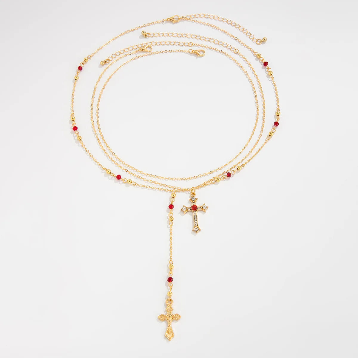 Collier ras du cou simple avec pendentif croix de Jésus pour femme, chaîne en cristal coloré tendance, bijoux chrétiens, cadeau, 2025