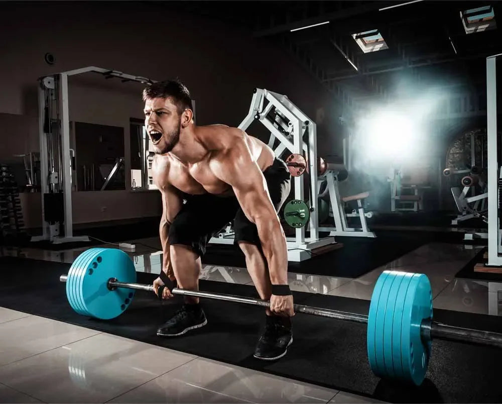 Lot de 2 sangles de poignet d'haltérophilie, réglables et antidérapantes, pour entraînement en force, fitness, levage, support de poignet, bande de préhension sportive