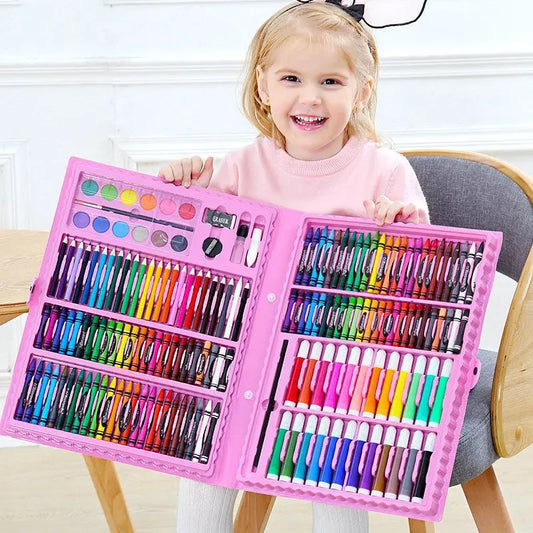 Ensemble complet de pinceaux pour enfants, 42/68/86/150/168/208 pièces, crayons aquarelle avec planche à dessin, fournitures artistiques pour enfants, cadeaux