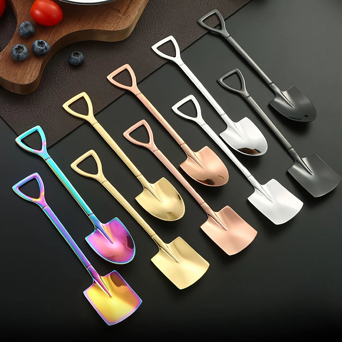 Lot de 10 cuillères à café en acier inoxydable pour fruits, glaces, desserts, accessoires de cuisine, mariage, Noël