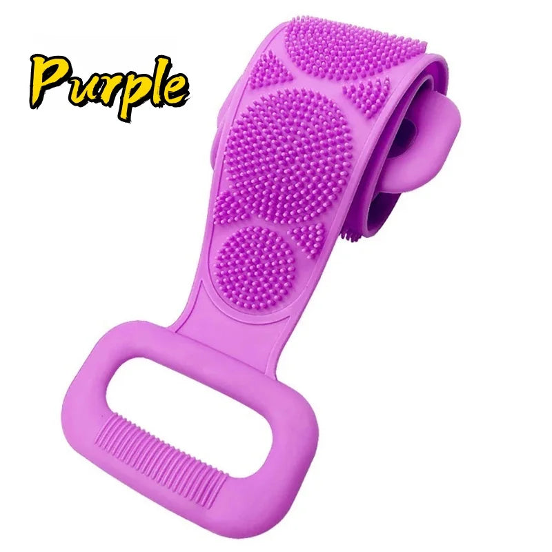 Éponge corporelle en silicone exfoliante pour le dos, massage et gommage, accessoire de bain complet, écologique et antidérapante pour la douche.