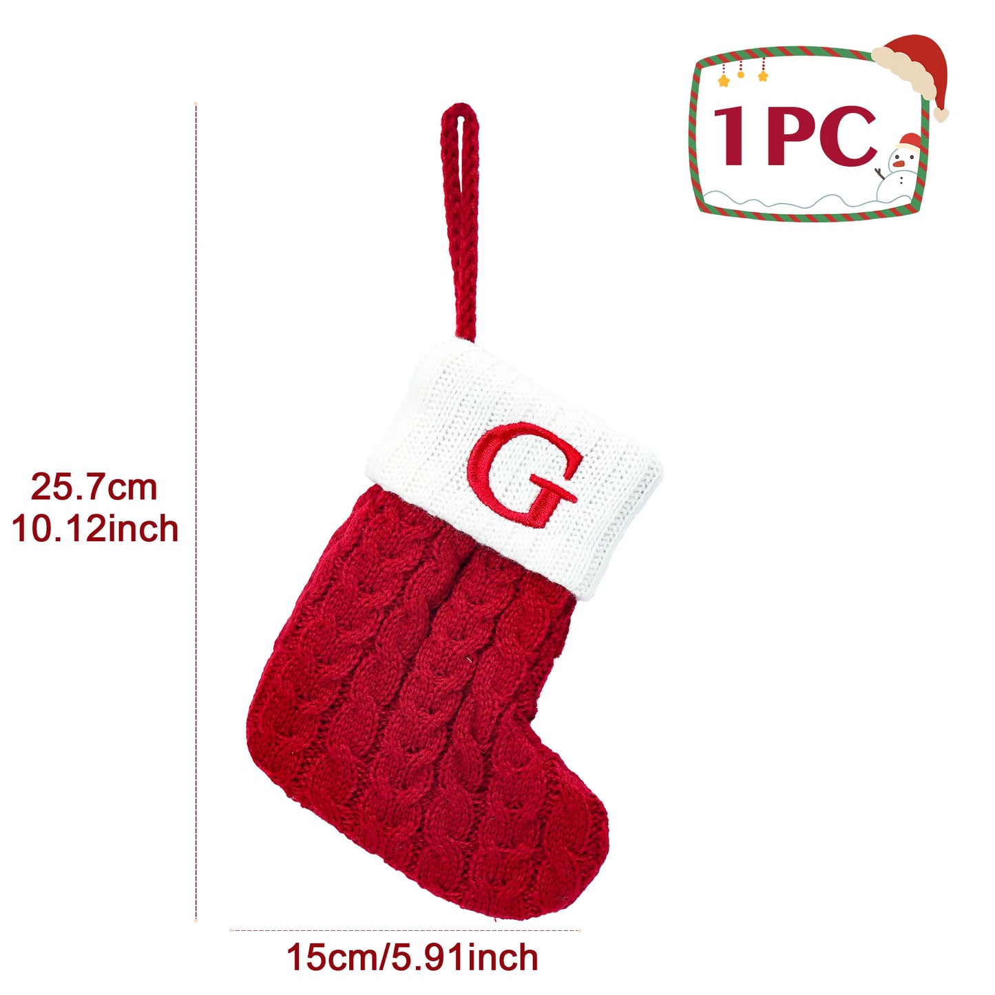 Chaussettes de Noël tricotées avec flocons de neige et lettres, décoration de Noël 2025 pour la maison, ornement pour sapin de Noël, cadeau pour Noël 2026