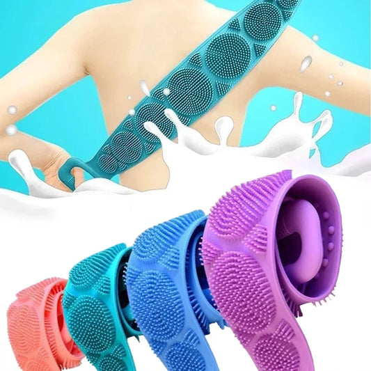 Éponge corporelle en silicone exfoliante pour le dos, massage et gommage, accessoire de bain complet, écologique et antidérapante pour la douche.