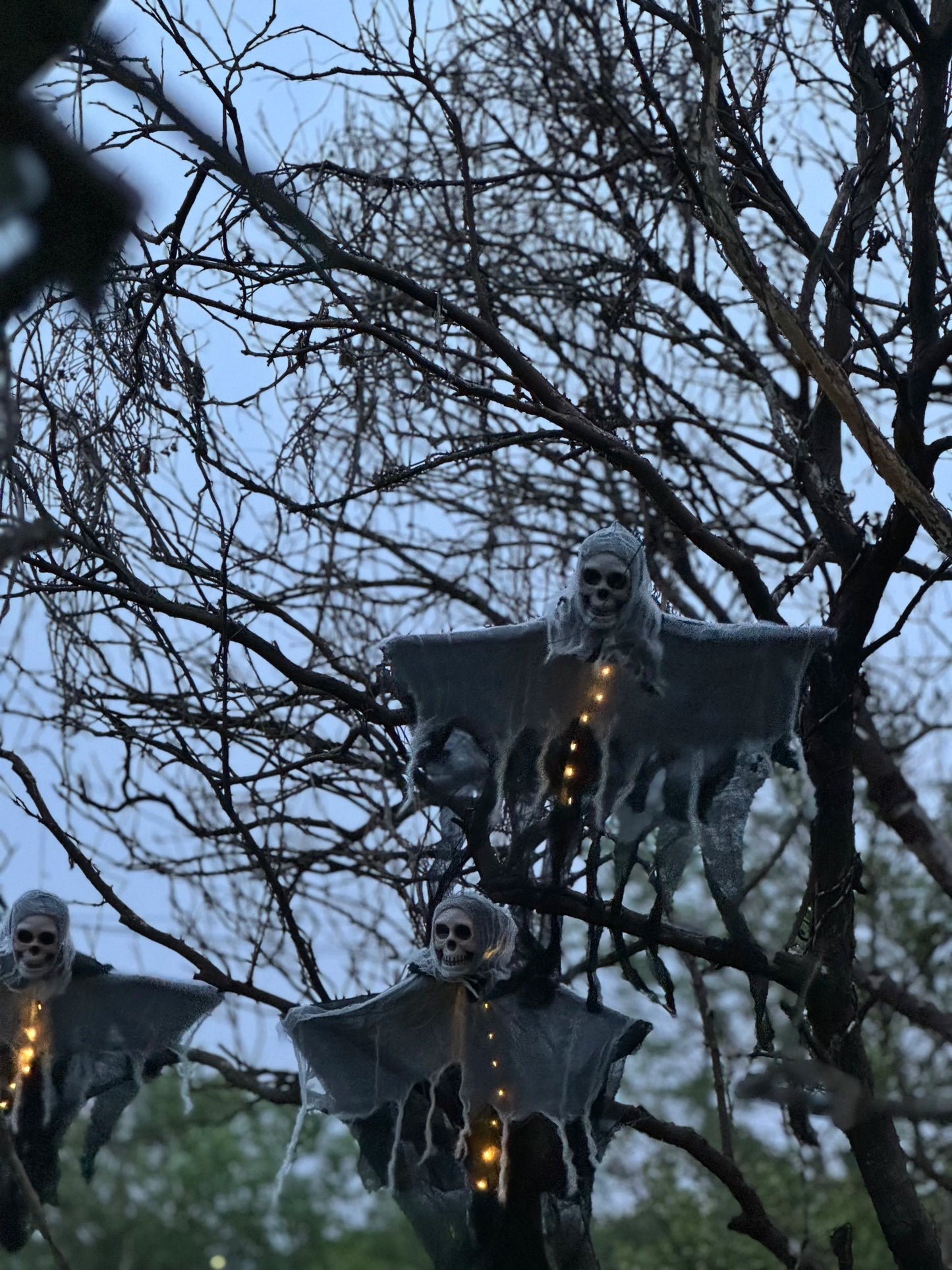 1 pièce de décoration fantôme squelette d'Halloween avec LED, guirlande lumineuse LED pour décoration d'Halloween, pour une utilisation en extérieur dans les jardins