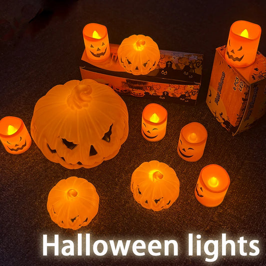 Lanterne citrouille, bougie, lampe d'Halloween, tête de mort, fantôme, cadeau pour enfants, pour chambre à coucher, jardin, fête, décoration, lumière d'ambiance