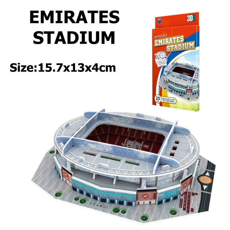 Terrain de football miniature 3D, puzzle à faire soi-même, stades de renommée mondiale, modèles de jeux de football, jouets périphériques, cadeaux d'anniversaire pour fans, DDJ