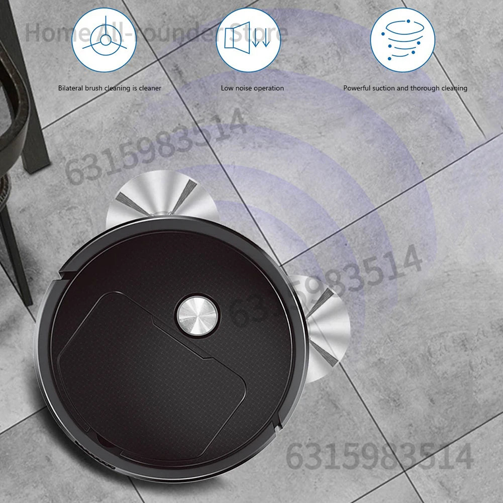 Intelligent Sweeping Robot with Long Battery Life Low Noise Design Compact House Cleaning Machine for Hard Floor and Pet Hair