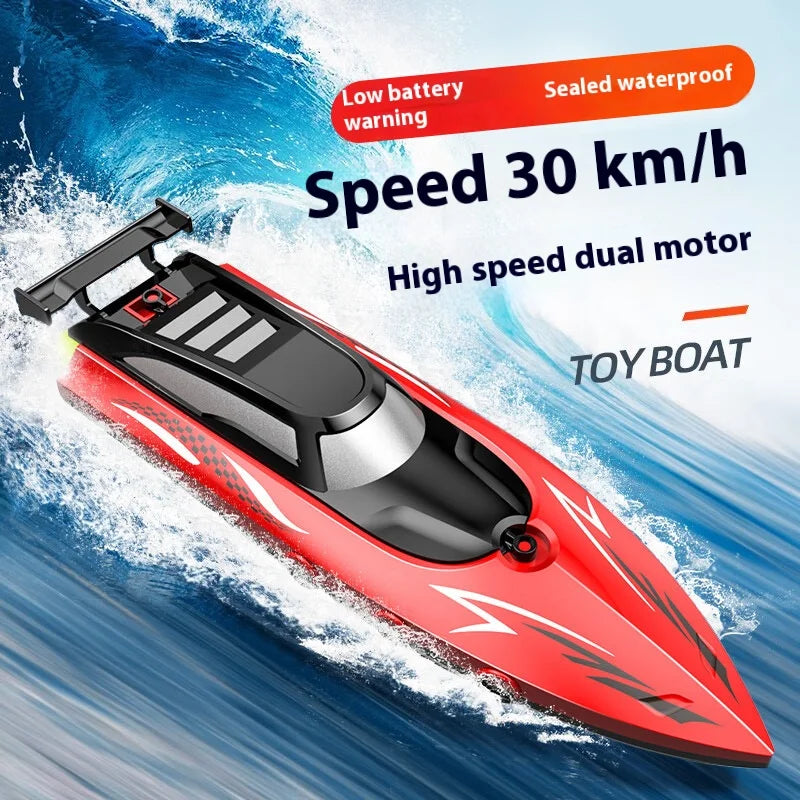 Bateau télécommandé transfrontalier, jouet électrique, chargement, bateau télécommandé 2,4 G, double spirale, pulpe, eau à grande vitesse, télécommande