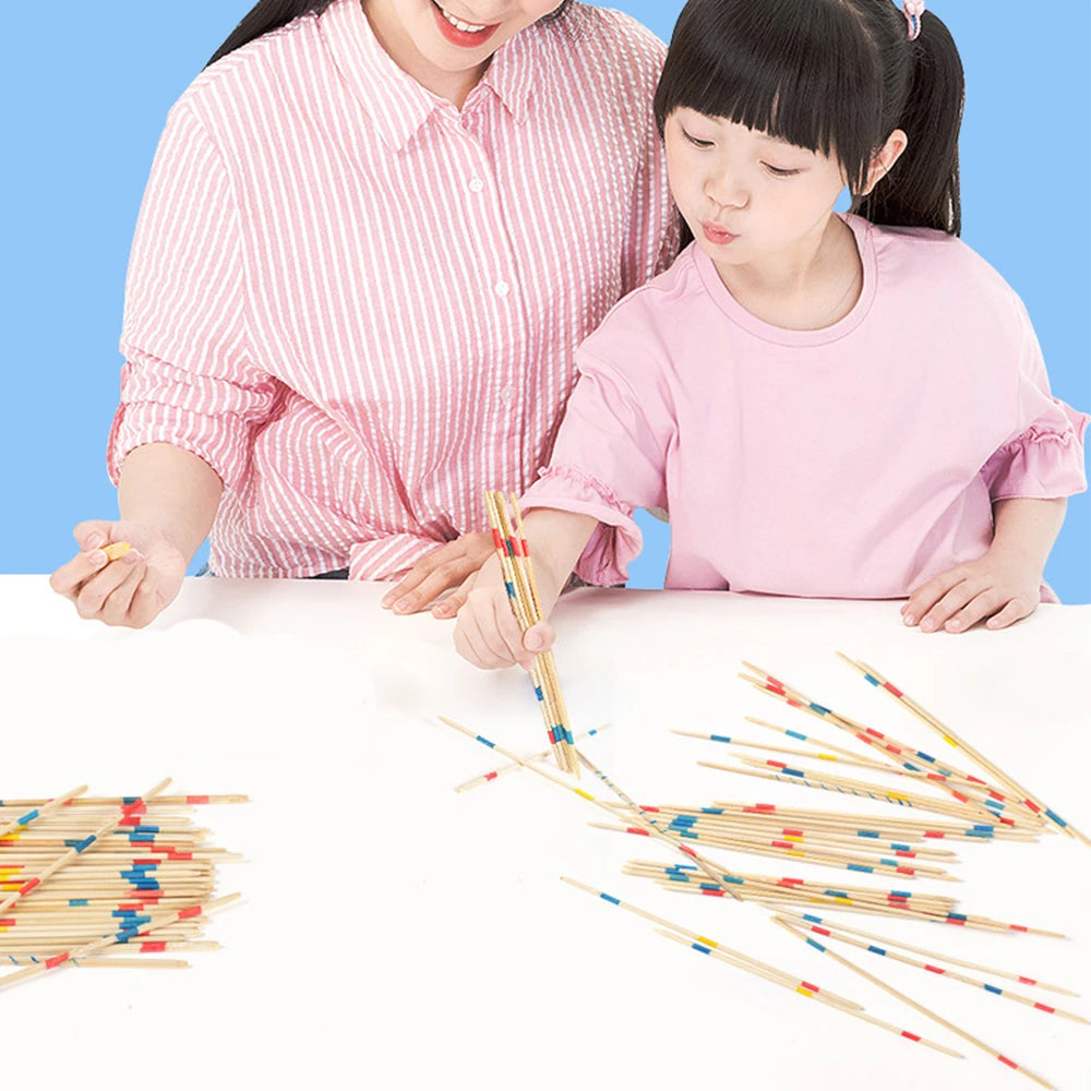 Jeu de table Pick Up Sticks Jeu de ramassage classique en bois Mikado Spiel pour adultes et enfants Jeu de fête amusant en famille