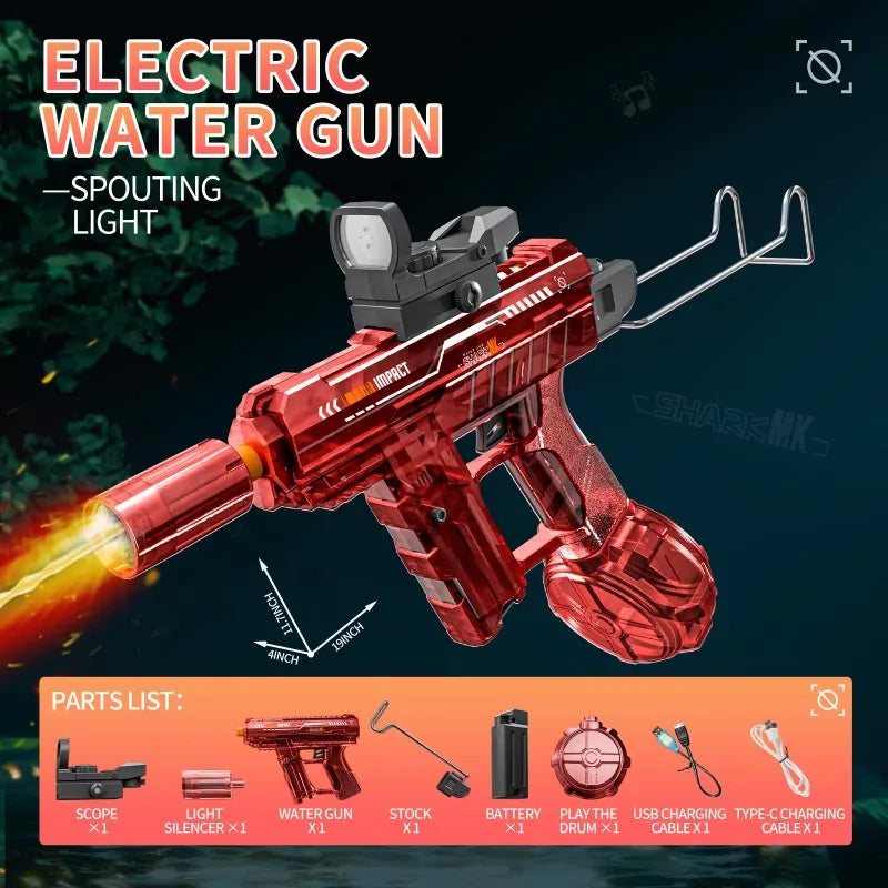 Pistolet à eau électrique haute pression pour enfants, jouets d'été, jeux de combat, plage, piscine, jardin, pistolet à eau automatique, cadeaux