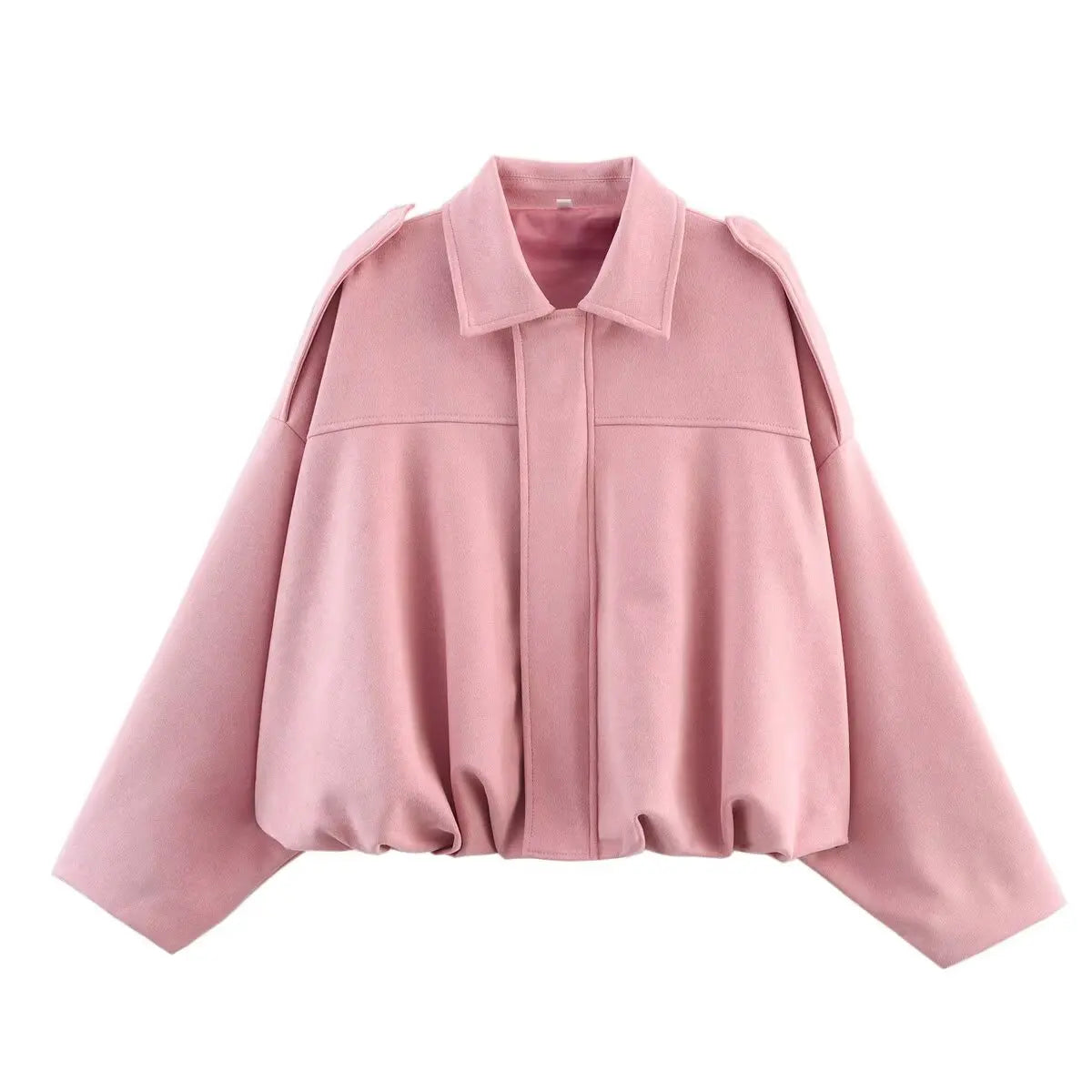 TFMLN Femmes Daim Bomber Veste Printemps Nouvelle Mode Manches Longues Fermeture Éclair Oversize Solide Bomber Manteau Chic Dame 2025 Streetwear
