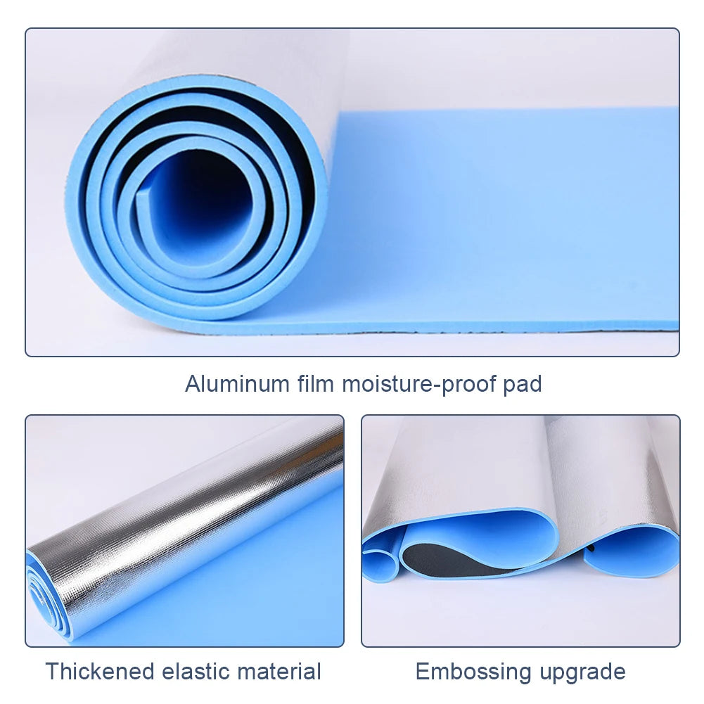 Tapis de yoga imperméable et résistant à l'humidité, épais, portable et multifonction, idéal pour le camping, le pique-nique et les exercices de fitness.