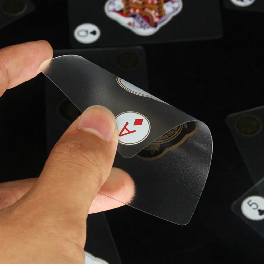 Jeu de cartes à jouer en PVC transparent et étanche pour poker et jeux de cartes avec boîte durable, idéal pour le blackjack et l'euchr