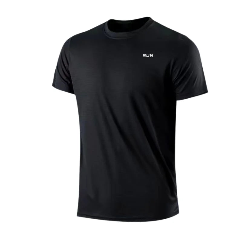 T-shirt à manches courtes et col rond pour homme, séchage rapide, léger, évacuant l'humidité, idéal pour la gym, la course à pied, l'entraînement et le sport