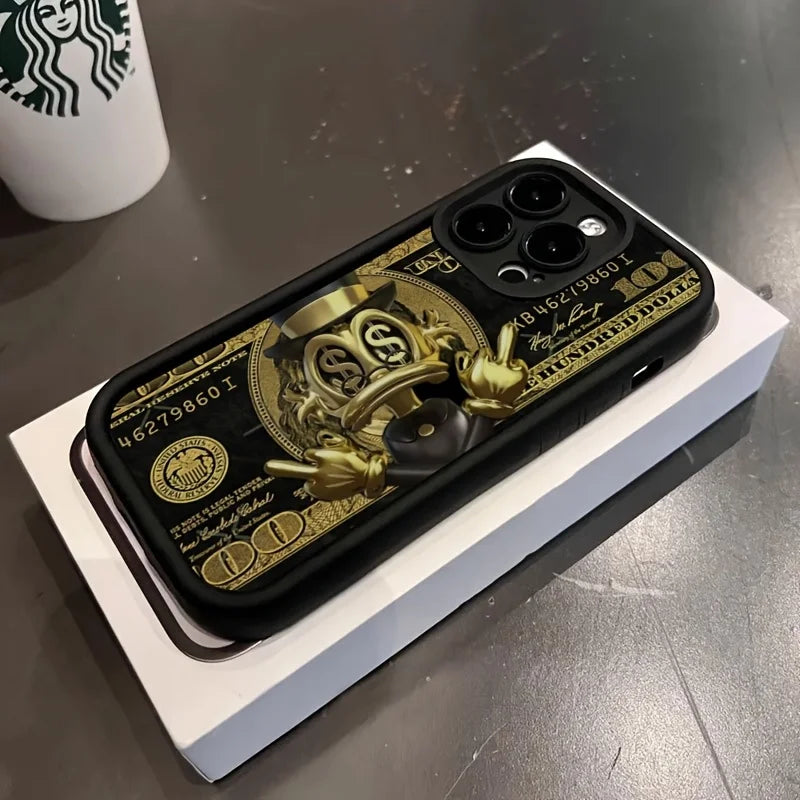 Coque de téléphone souple en TPU avec motif dollar américain pour iPhone 17 Air 16E 16 15 14 13 12 11 Pro Max X XR XS Max 7 8 Plus