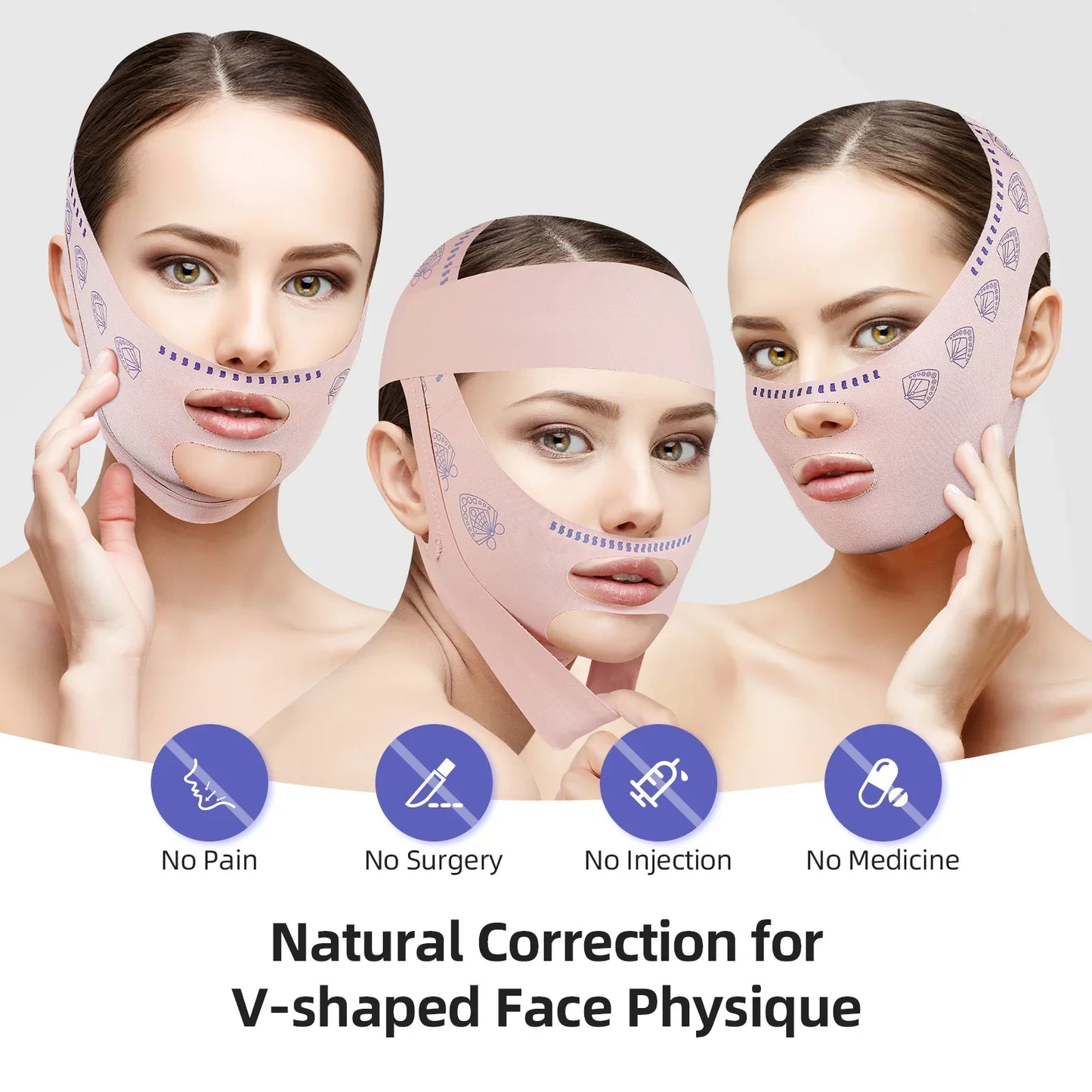 Bandage amincissant pour le visage, ceinture de lifting en V pour femmes, ceinture anti-rides, soins de beauté du visage