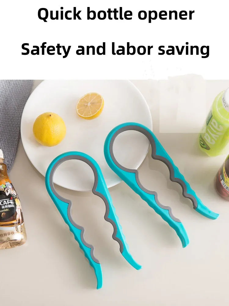 Ouvre-bocal 4 en 1, clé à prise facile, pratique, robuste, ouvre-bouteille, canette, bière, outils de dévissage de couvercle, gadgets de cuisine portables