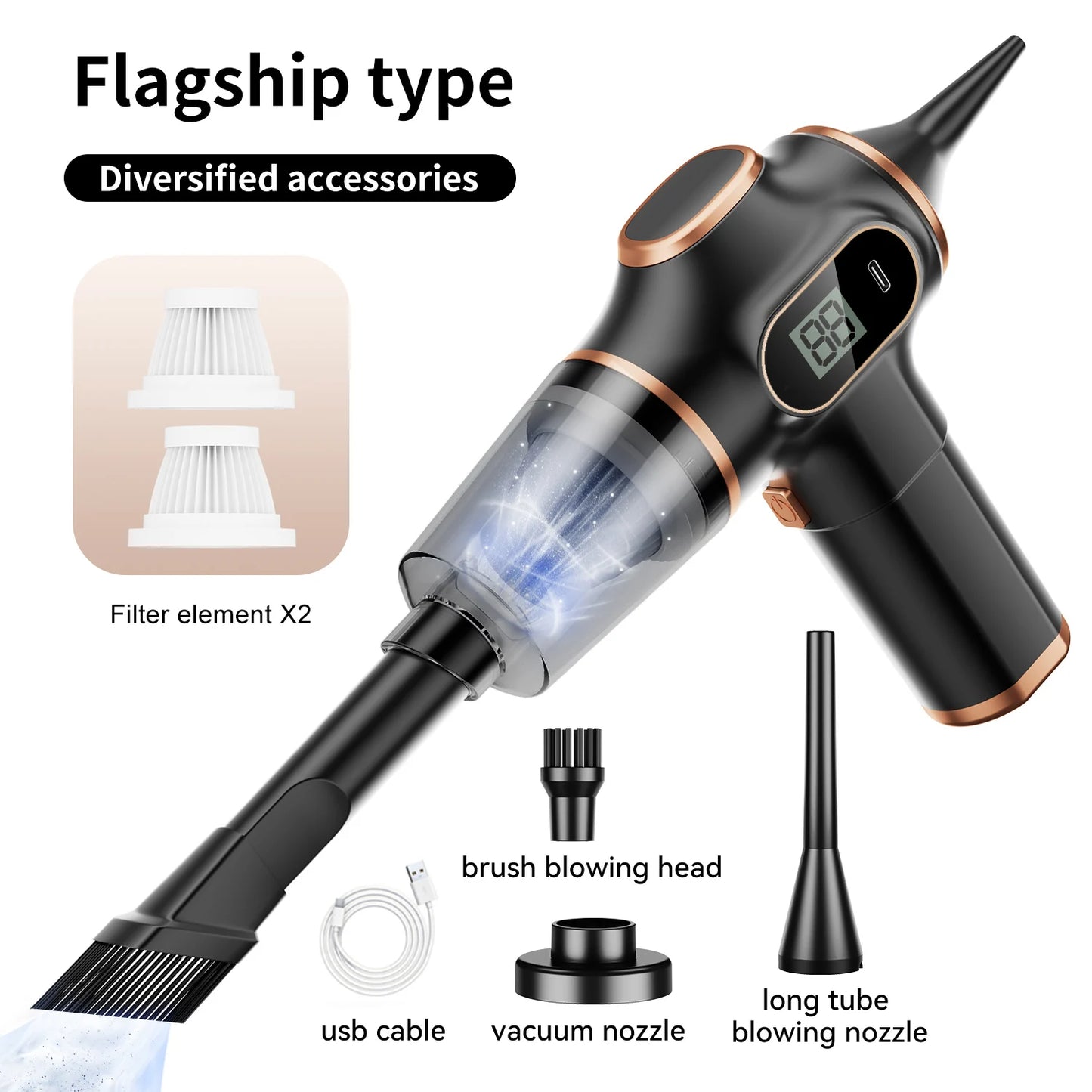 Aspirateur sans fil ABS pour voiture, appareil ménager, canapé, bureau, machine de nettoyage domestique haute puissance, mini aspirateur pour tapis