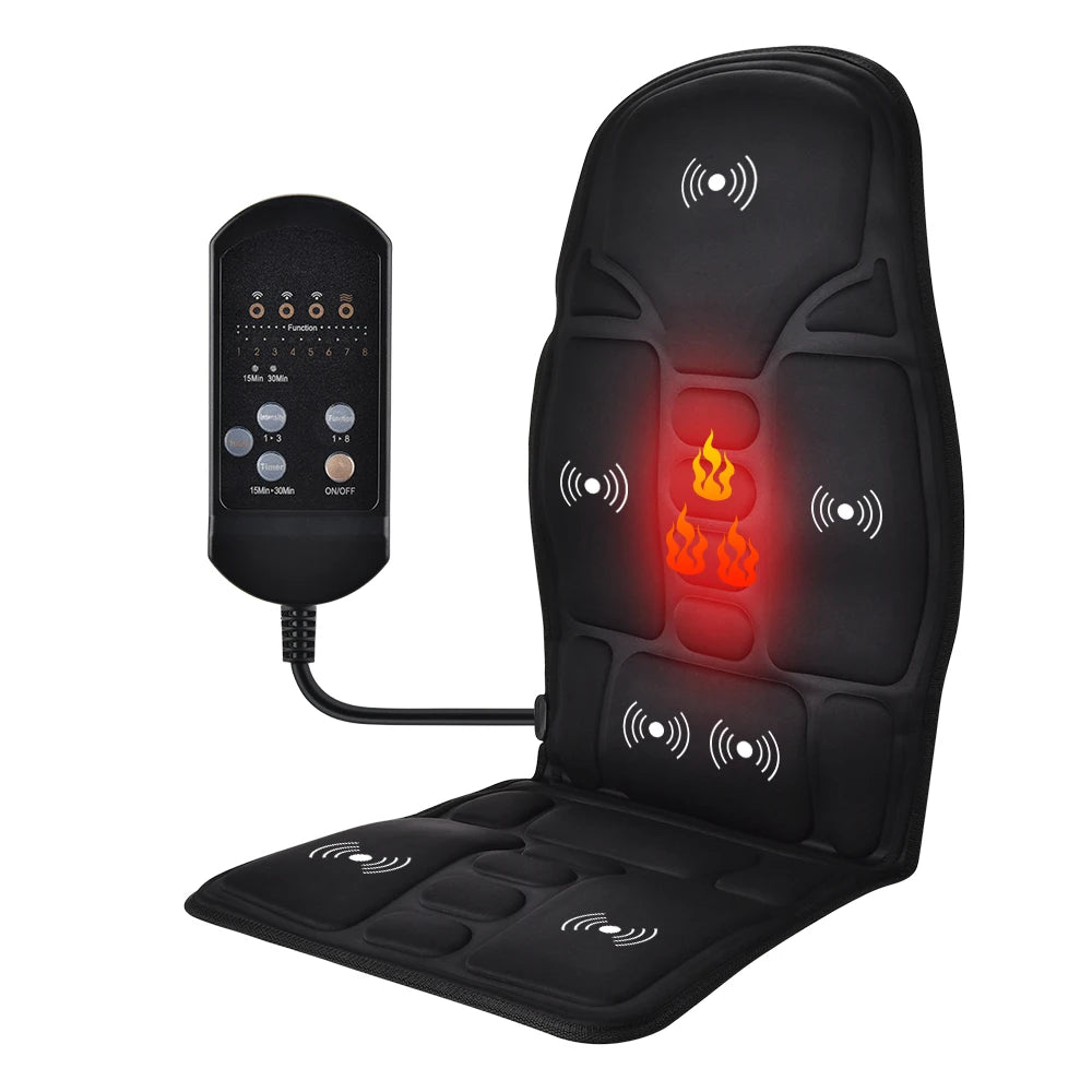 Masseur électrique pour le dos, coussin de massage infrarouge pour tout le corps, chauffant, vibrateur, pour voiture, maison, bureau, lombaire, cou, matelas, chaise